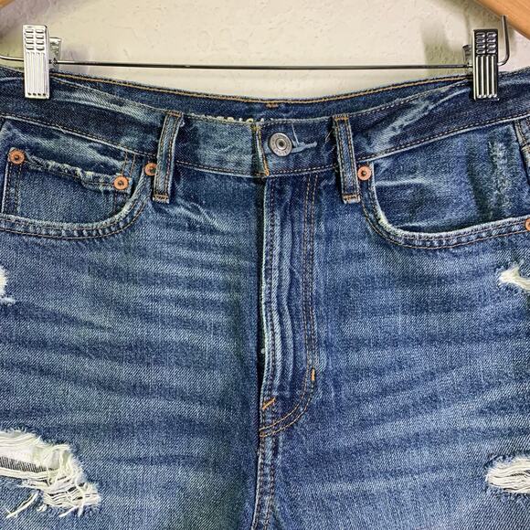 AMERICAN EAGLE Shorts 6 90's‎ Mom Zipper Fly Distressed High Rise Frayed Denim - Picture 5 of 15